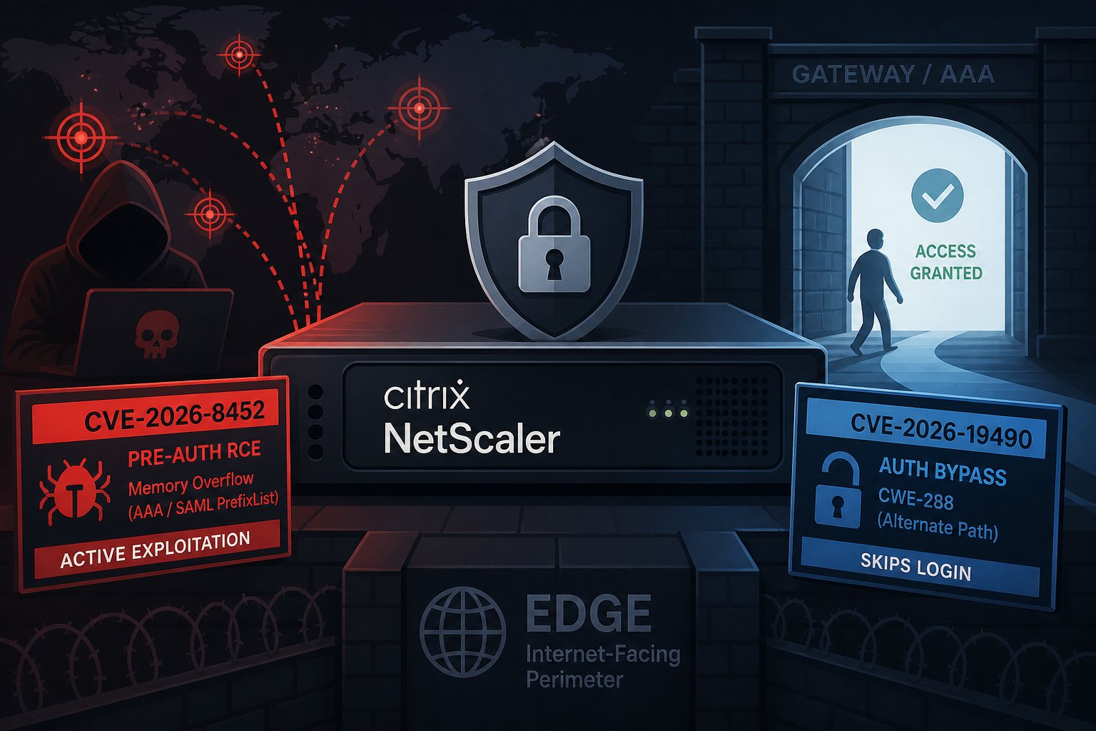 Citrix NetScaler's Double Trouble: Active RCE Exploitation Meets a Fresh CVSS 9.3 Auth Bypass